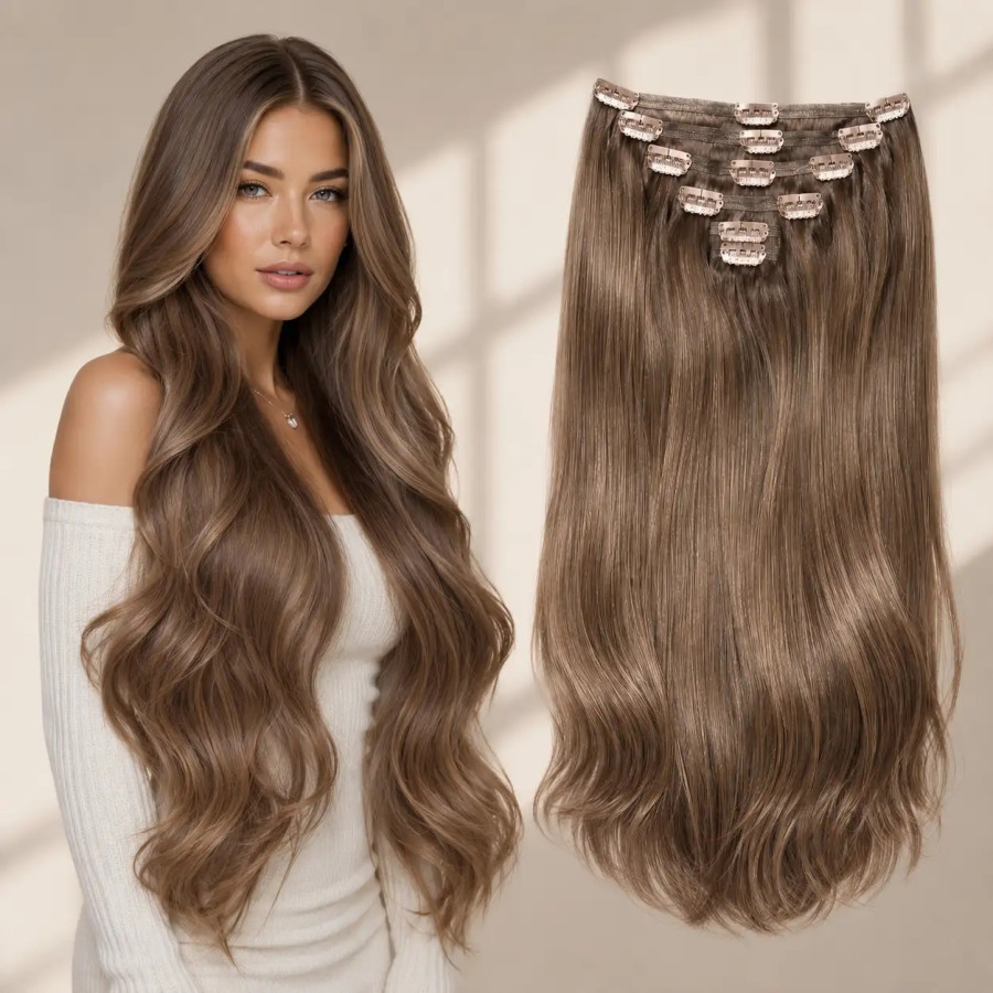 Clip-On White Platinum Blond Caramel Clip-On White Platinum Blond Caramel